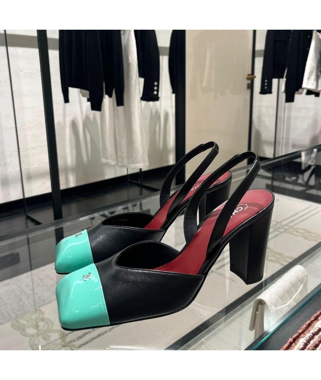 CHANEL Черные кожаные туфли, фото 5