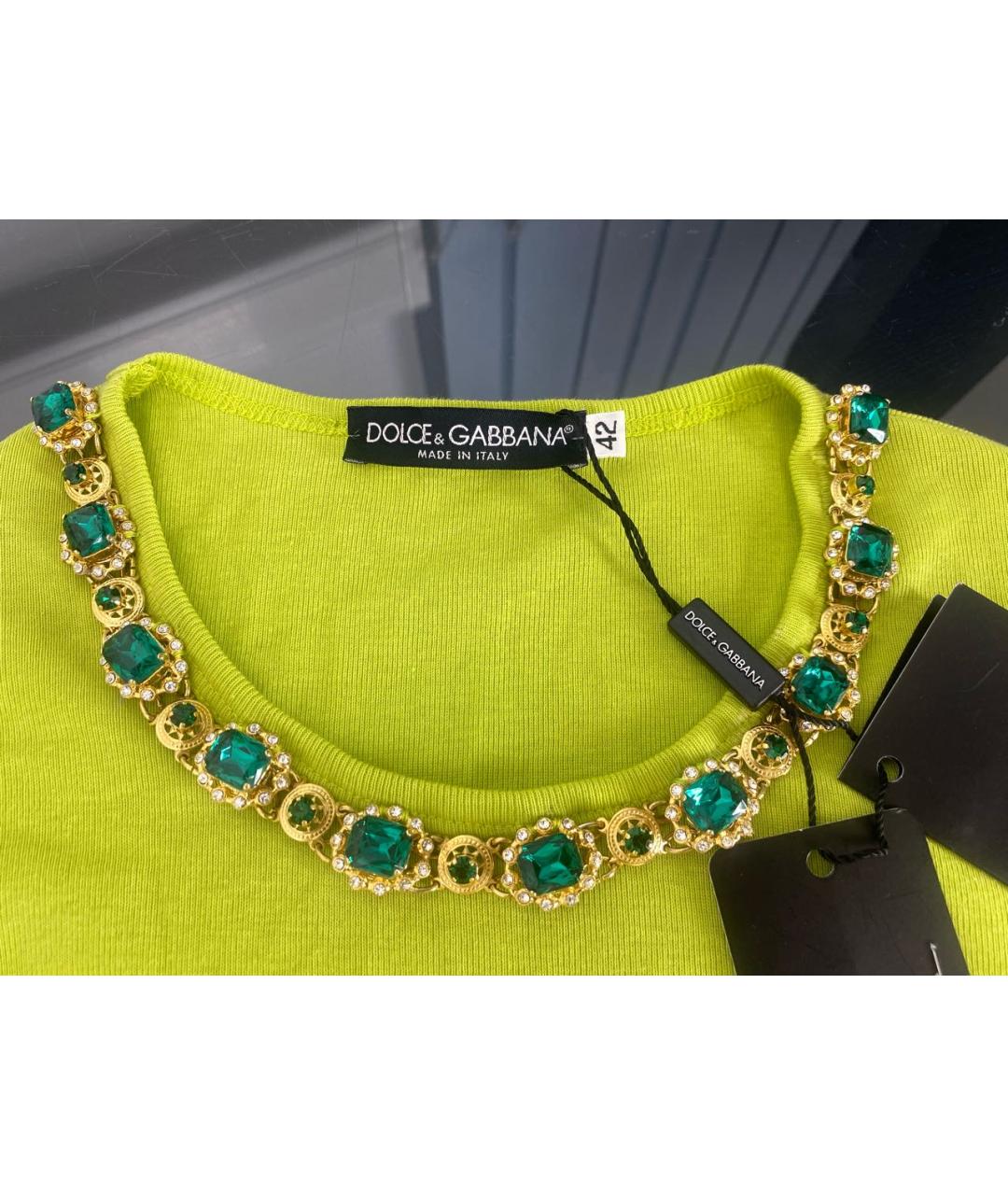 DOLCE&GABBANA Салатовая хлопковая блузы, фото 4