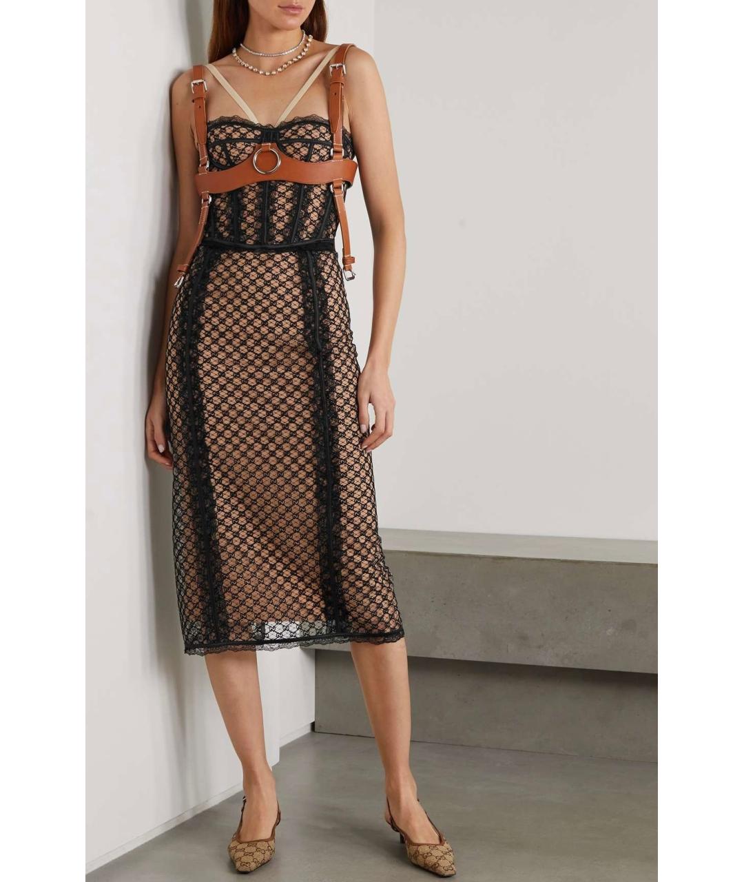 GUCCI Бежевая ацетатная юбка миди, фото 3