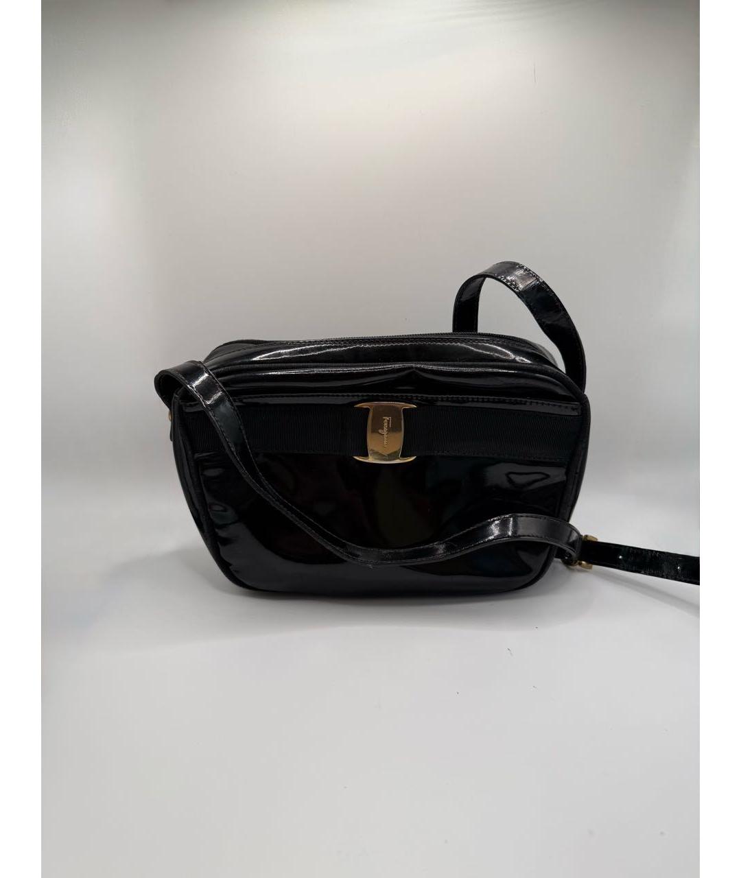 FERRAGAMO Черная кожаная сумка через плечо, фото 9