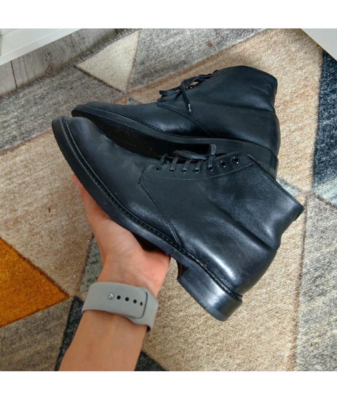 SAINT LAURENT Черные кожаные ботинки, фото 6