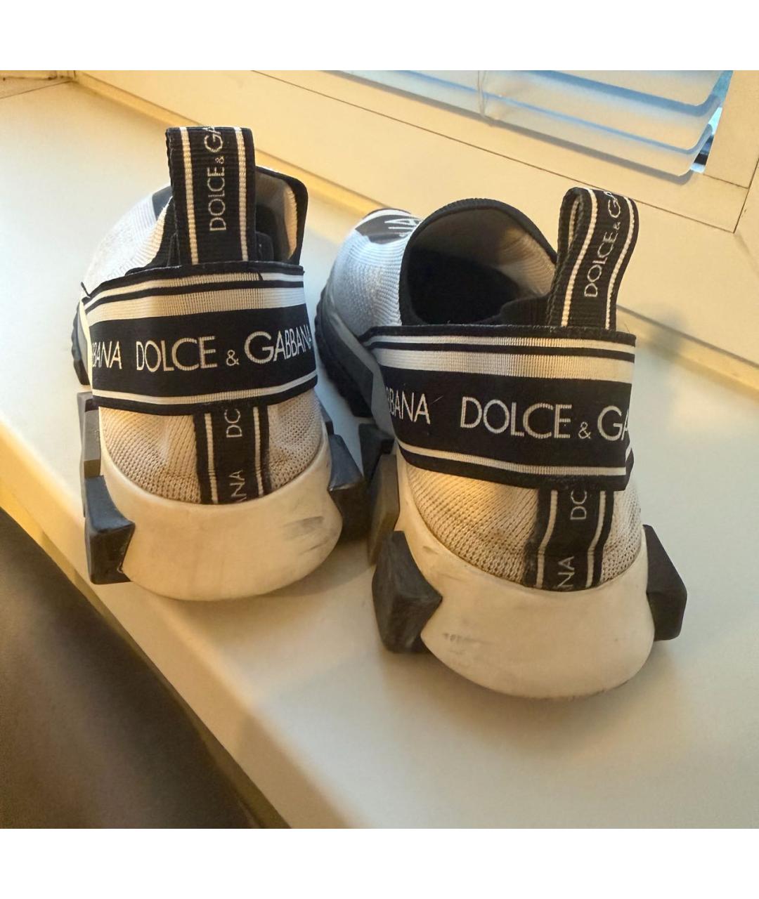 DOLCE&GABBANA Белые текстильные кроссовки, фото 3