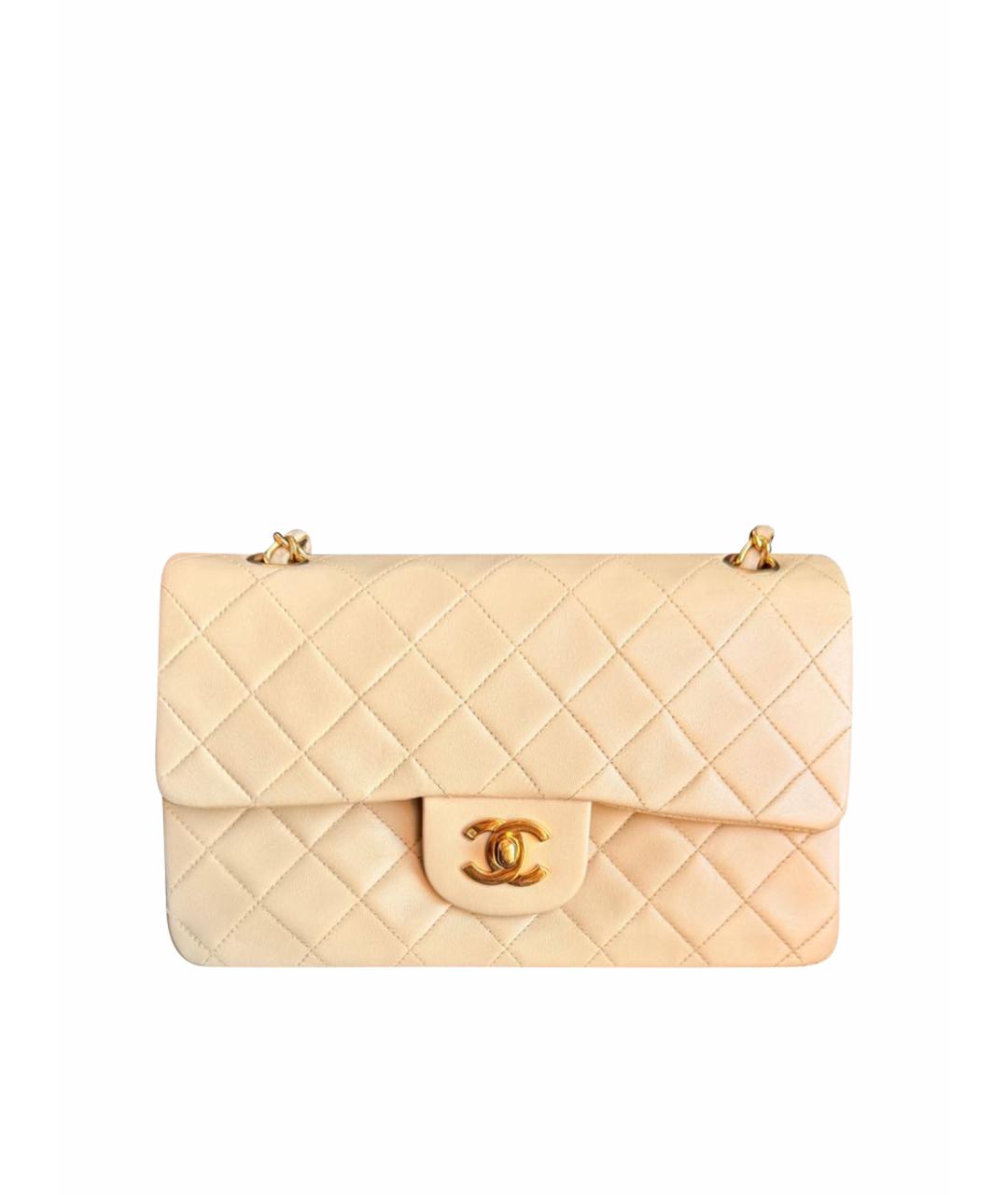 CHANEL Бежевая кожаная сумка через плечо, фото 1