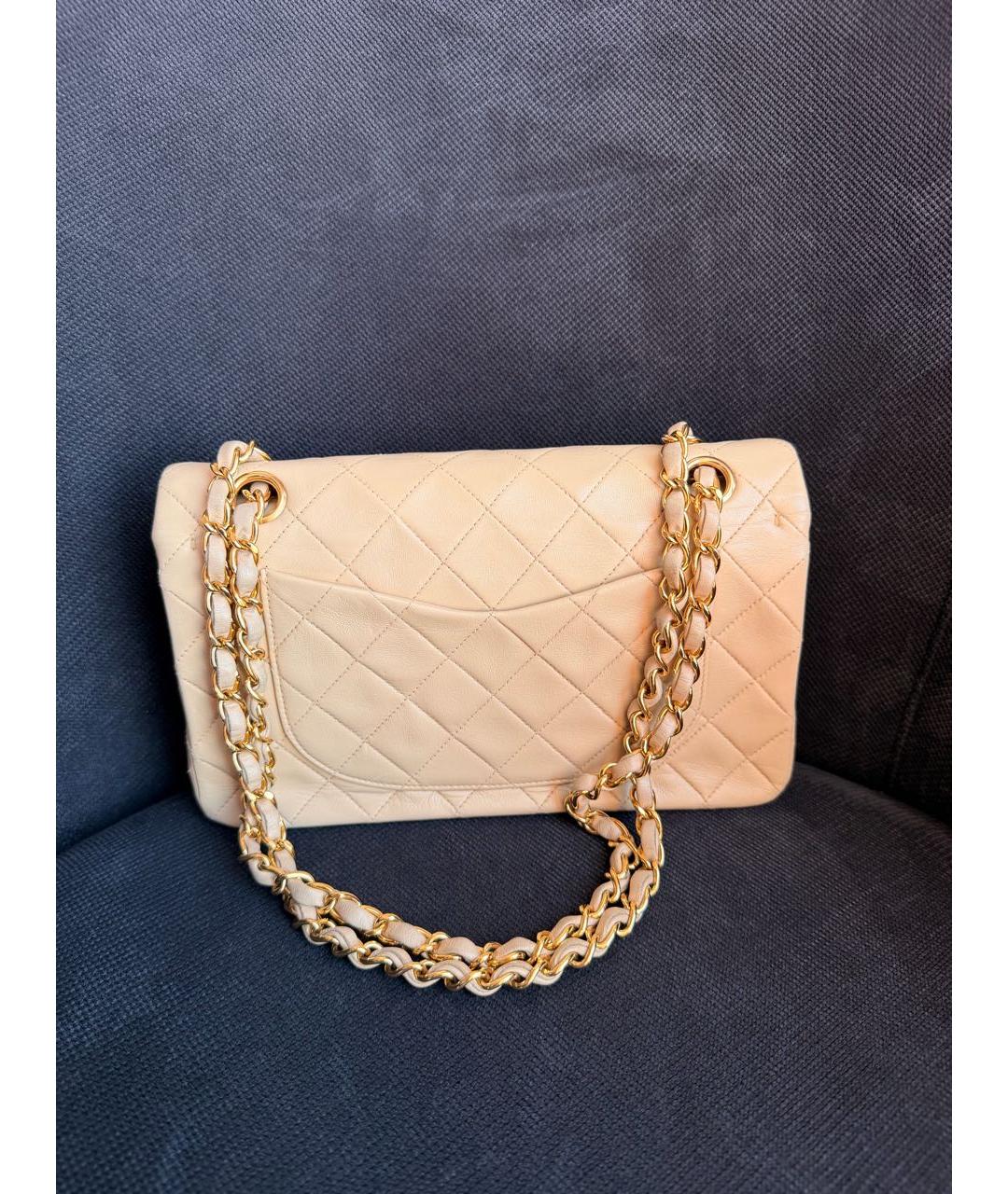 CHANEL Бежевая кожаная сумка через плечо, фото 2