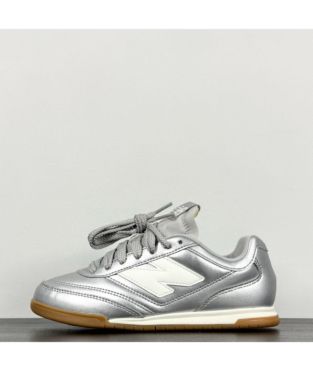 NEW BALANCE Серебряные кожаные кроссовки, фото 5