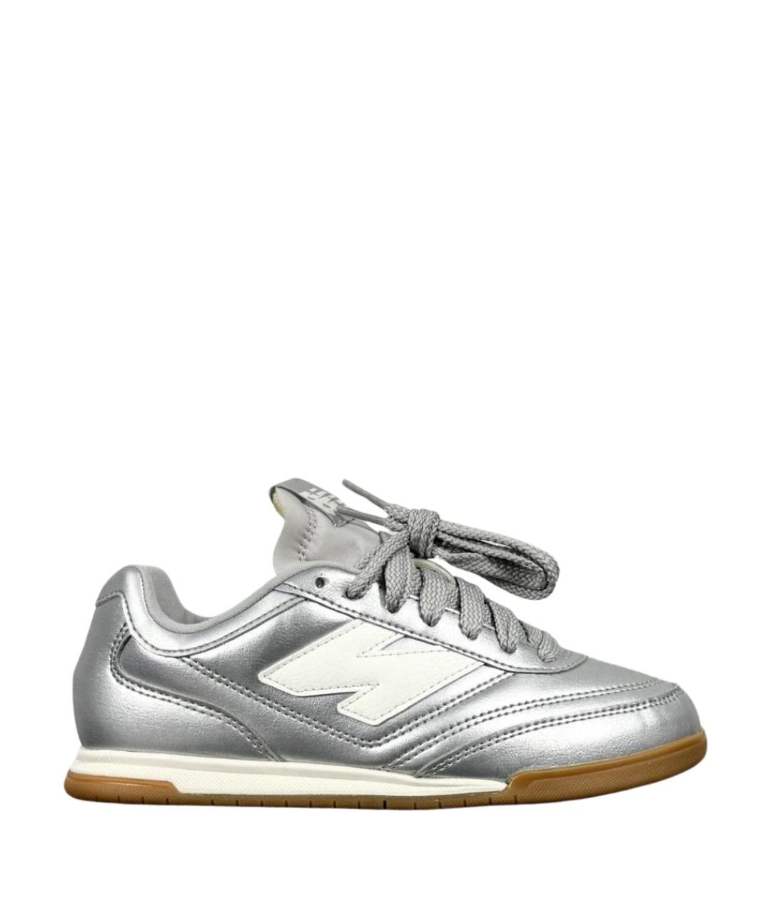 NEW BALANCE Серебряные кожаные кроссовки, фото 1