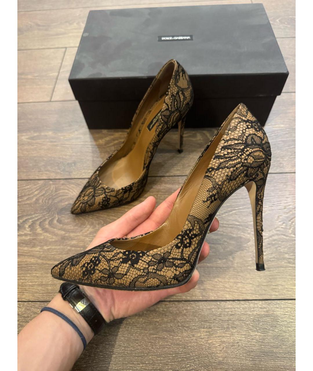 DOLCE&GABBANA Черные текстильные туфли, фото 6