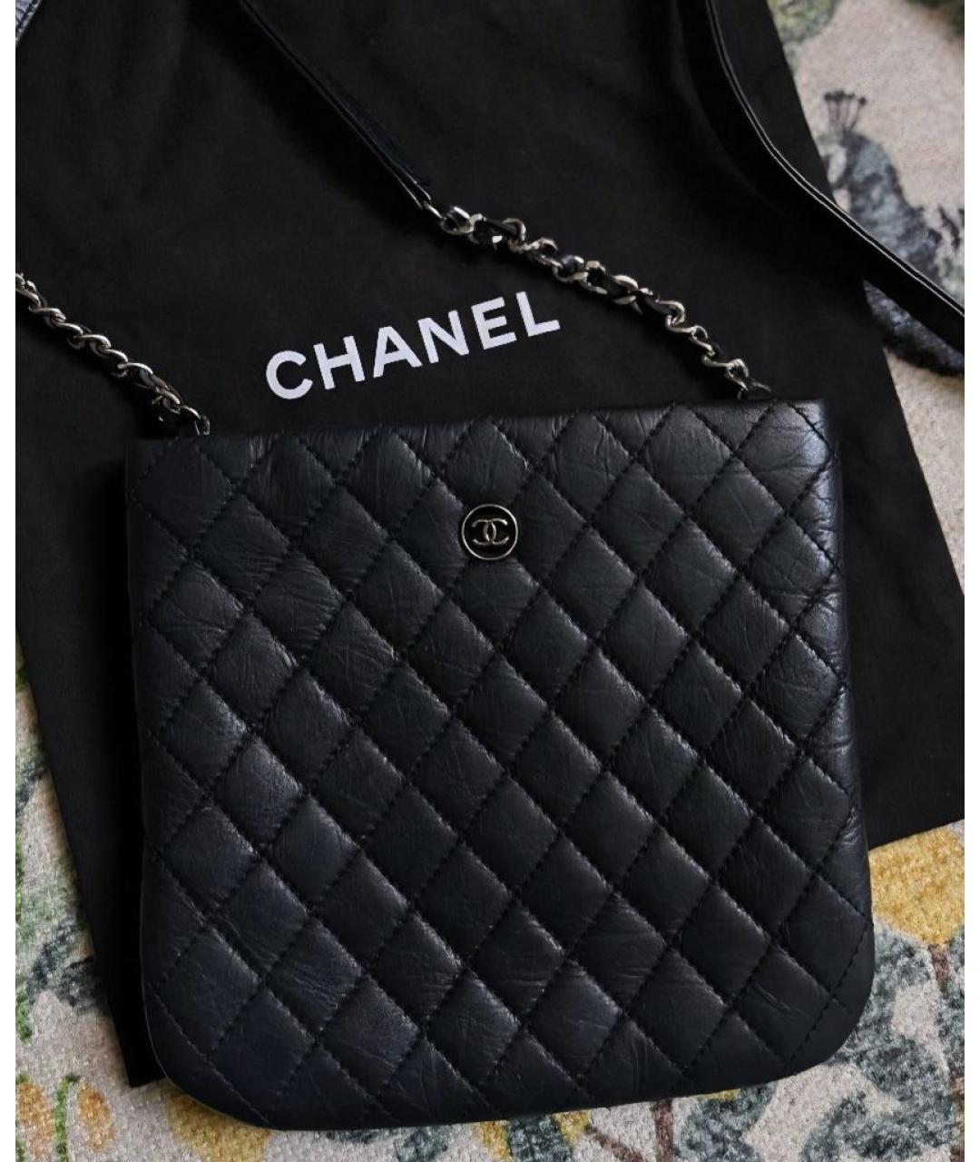 CHANEL Черная кожаная сумка через плечо, фото 3