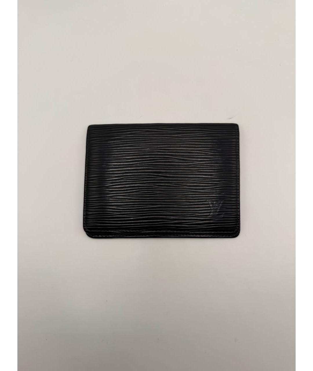 LOUIS VUITTON Черный кожаный кардхолдер, фото 5