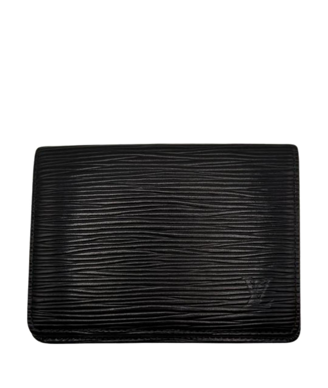 LOUIS VUITTON Черный кожаный кардхолдер, фото 1