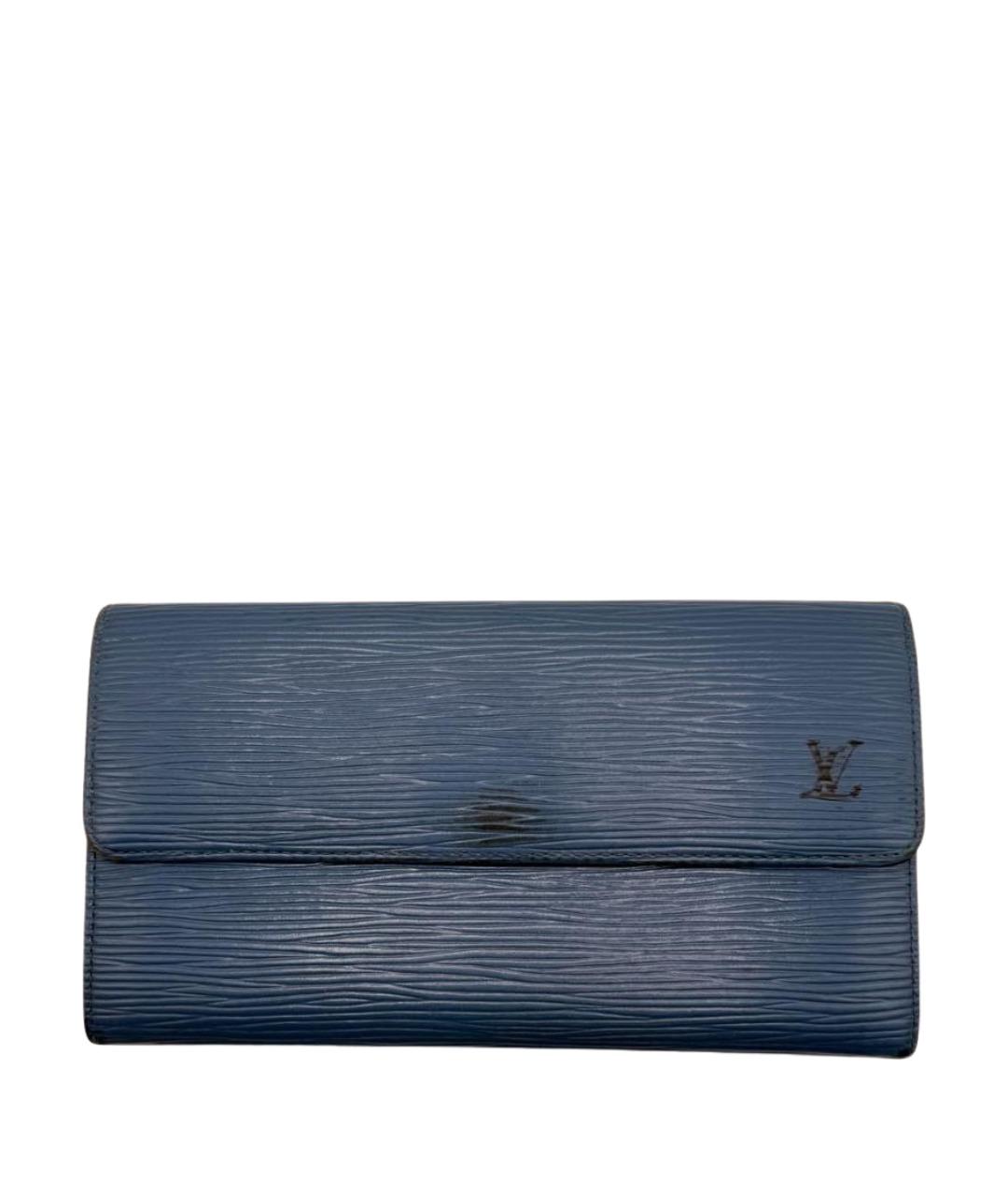 LOUIS VUITTON Синий кожаный кошелек, фото 1