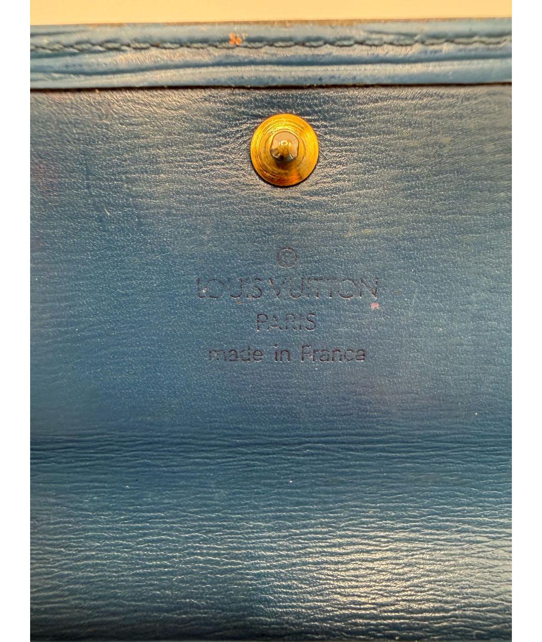 LOUIS VUITTON Синий кожаный кошелек, фото 7