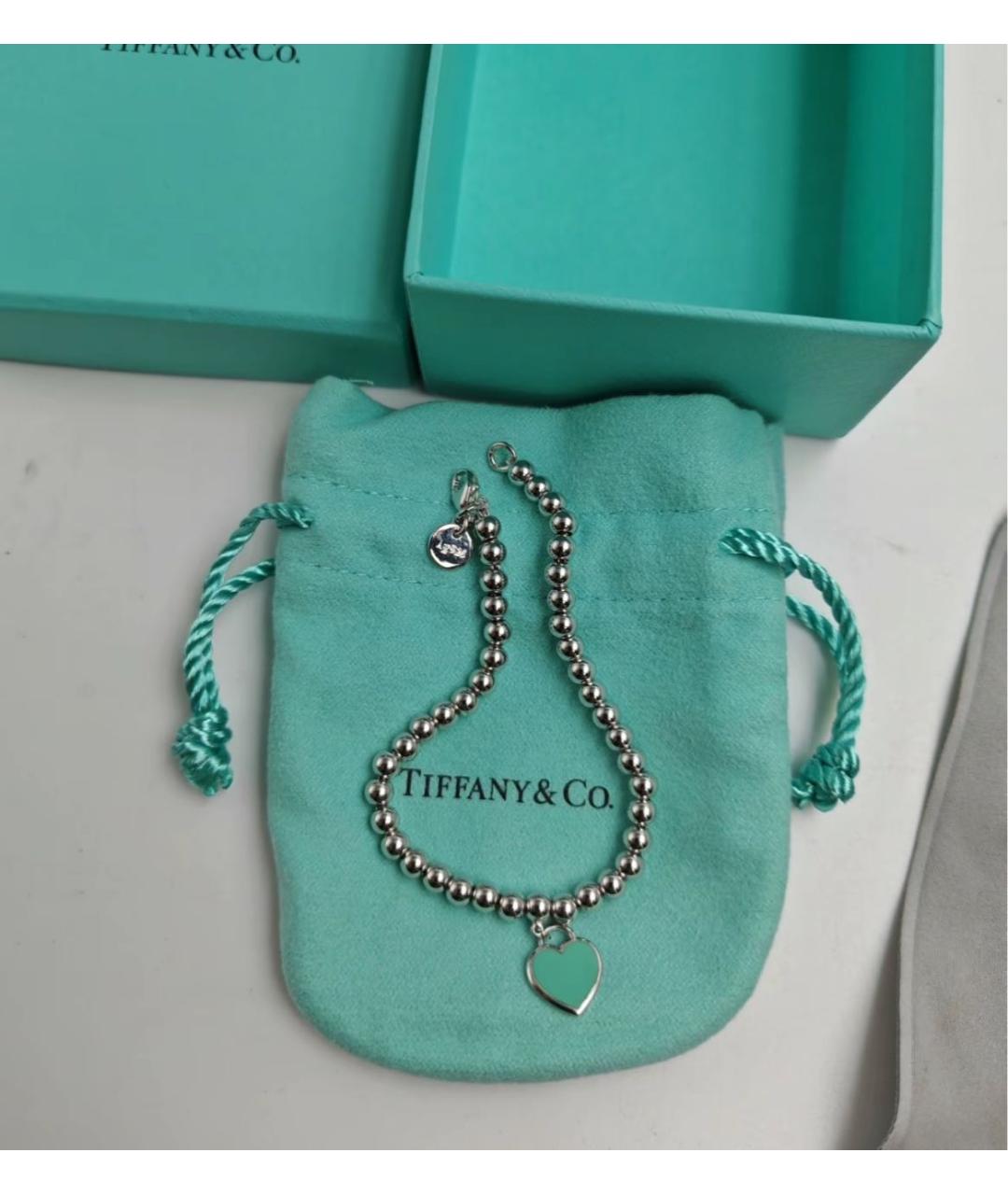 TIFFANY&CO Бирюзовый серебряный браслет, фото 5