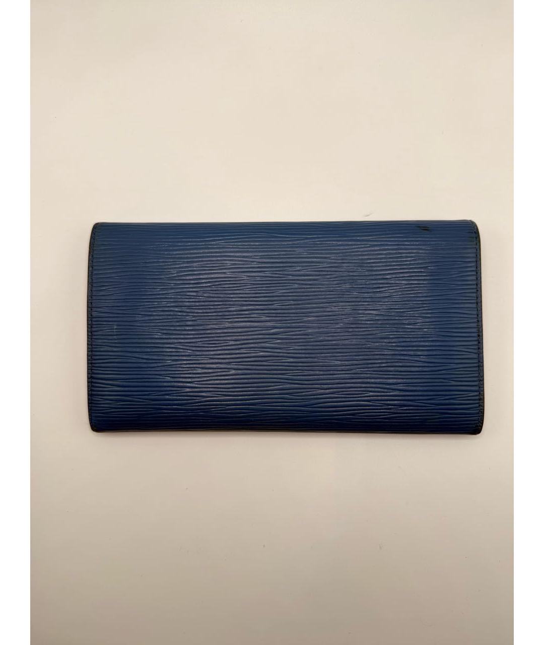 LOUIS VUITTON Синий кожаный кошелек, фото 3