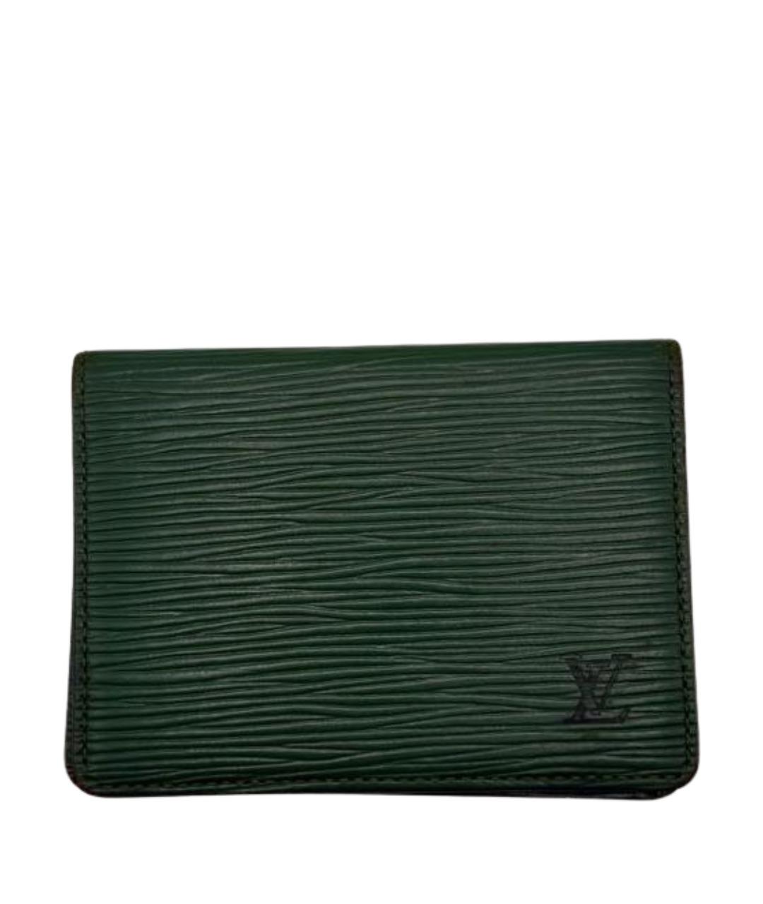 LOUIS VUITTON Зеленый кожаный кардхолдер, фото 1