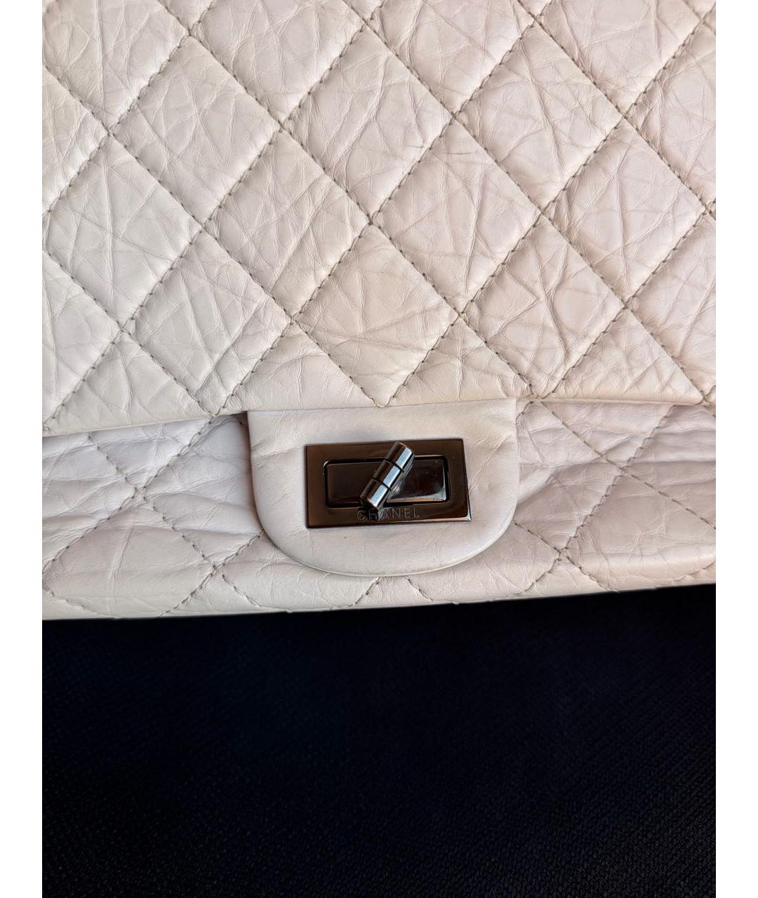 CHANEL Серая кожаная сумка с короткими ручками, фото 6