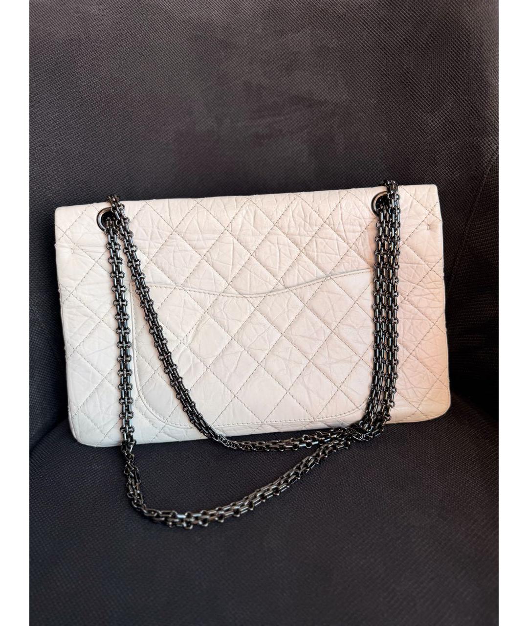 CHANEL Серая кожаная сумка с короткими ручками, фото 4