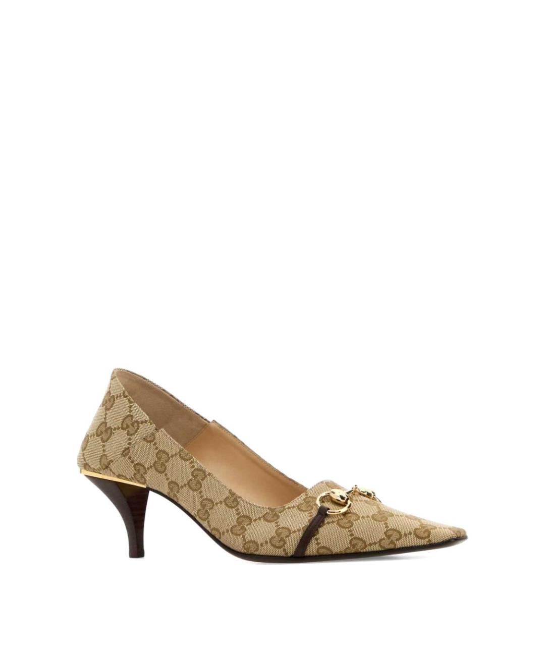 GUCCI Бежевые синтетические туфли, фото 2