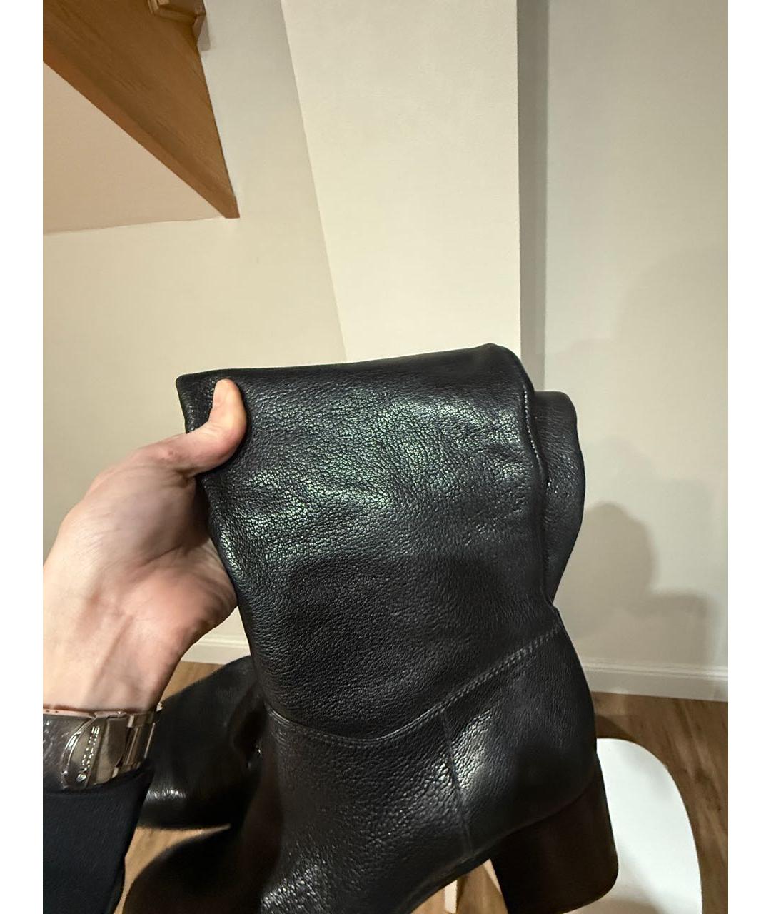 HUGO BOSS Черные кожаные сапоги, фото 2