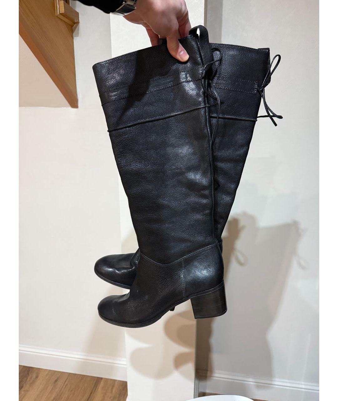 HUGO BOSS Черные кожаные сапоги, фото 5