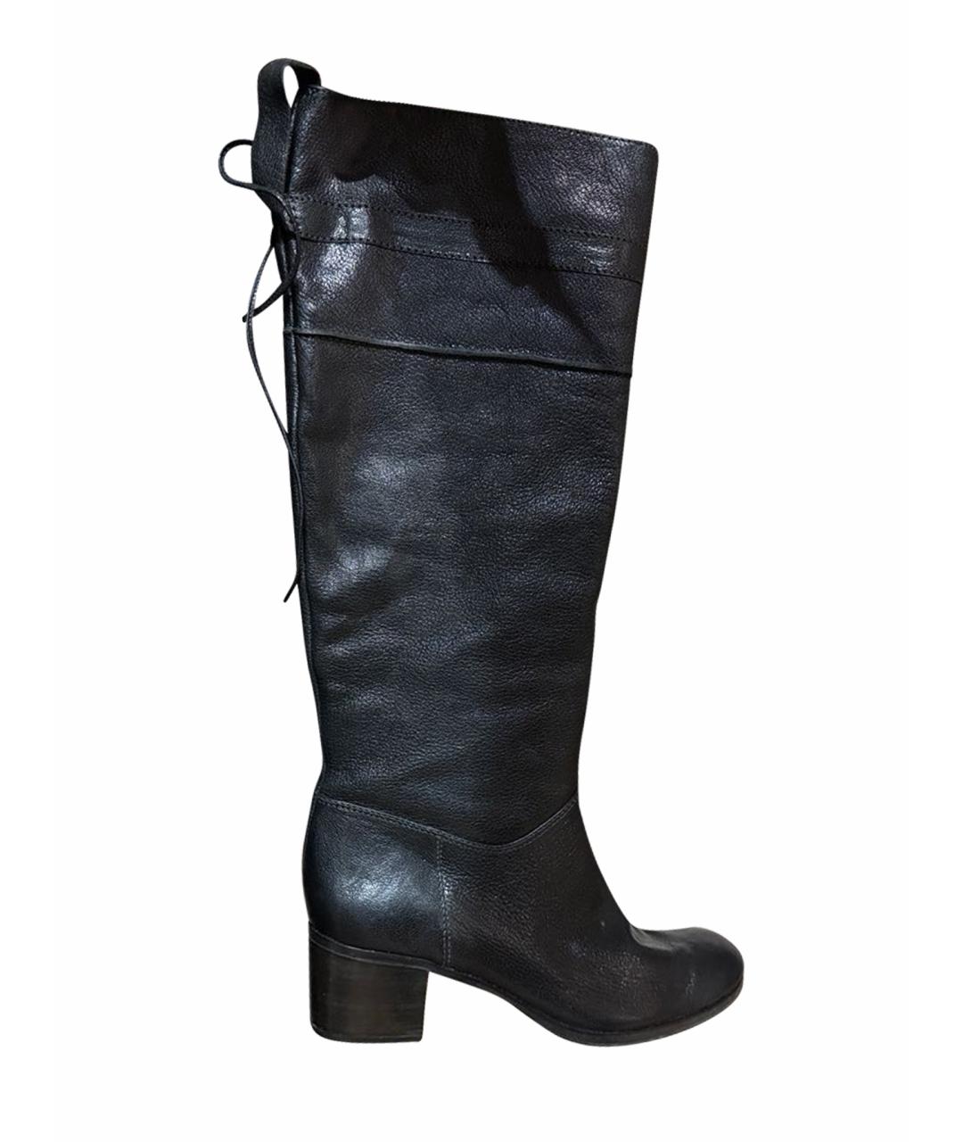 HUGO BOSS Черные кожаные сапоги, фото 1