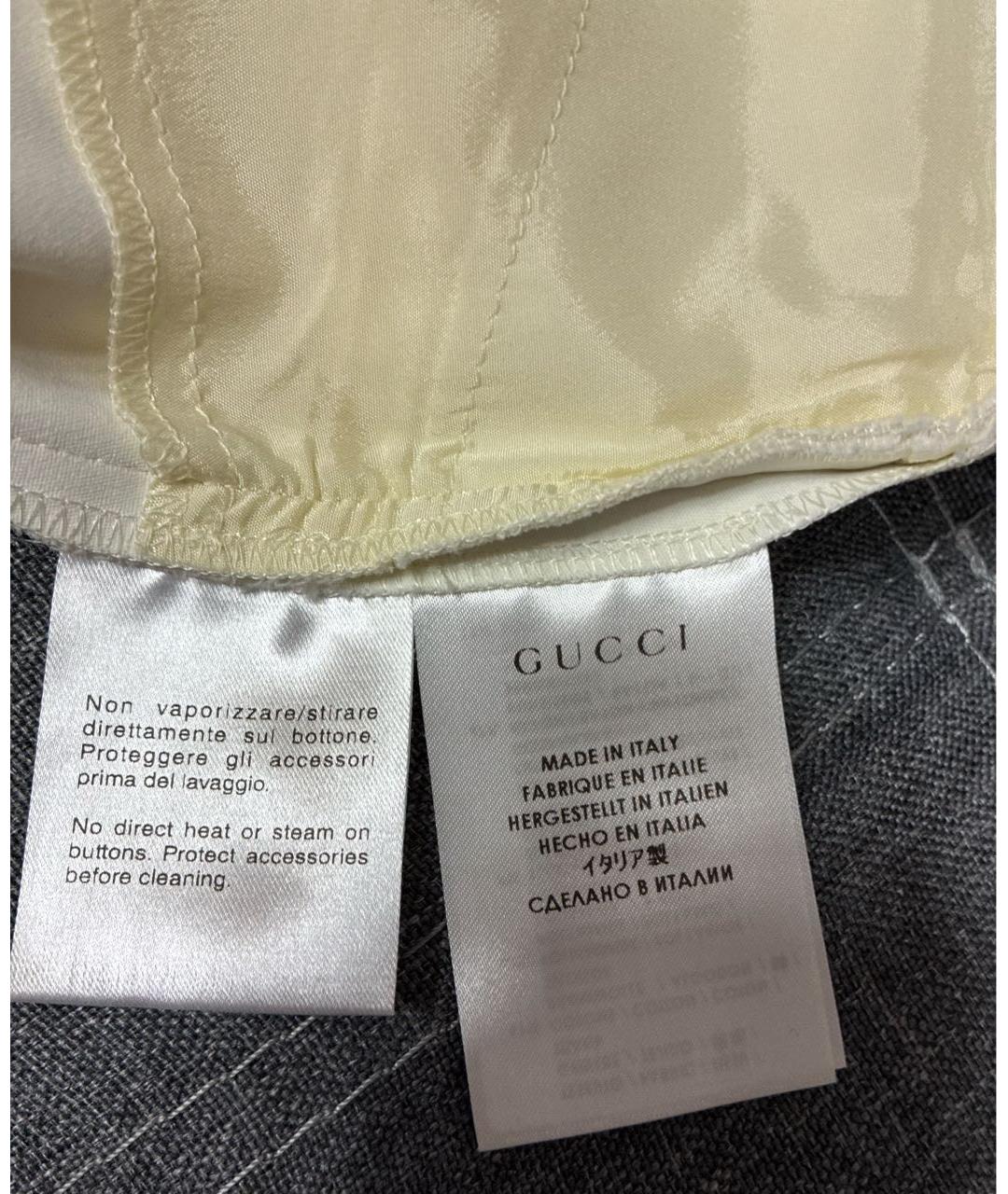 GUCCI Белые хлопковые брюки узкие, фото 7