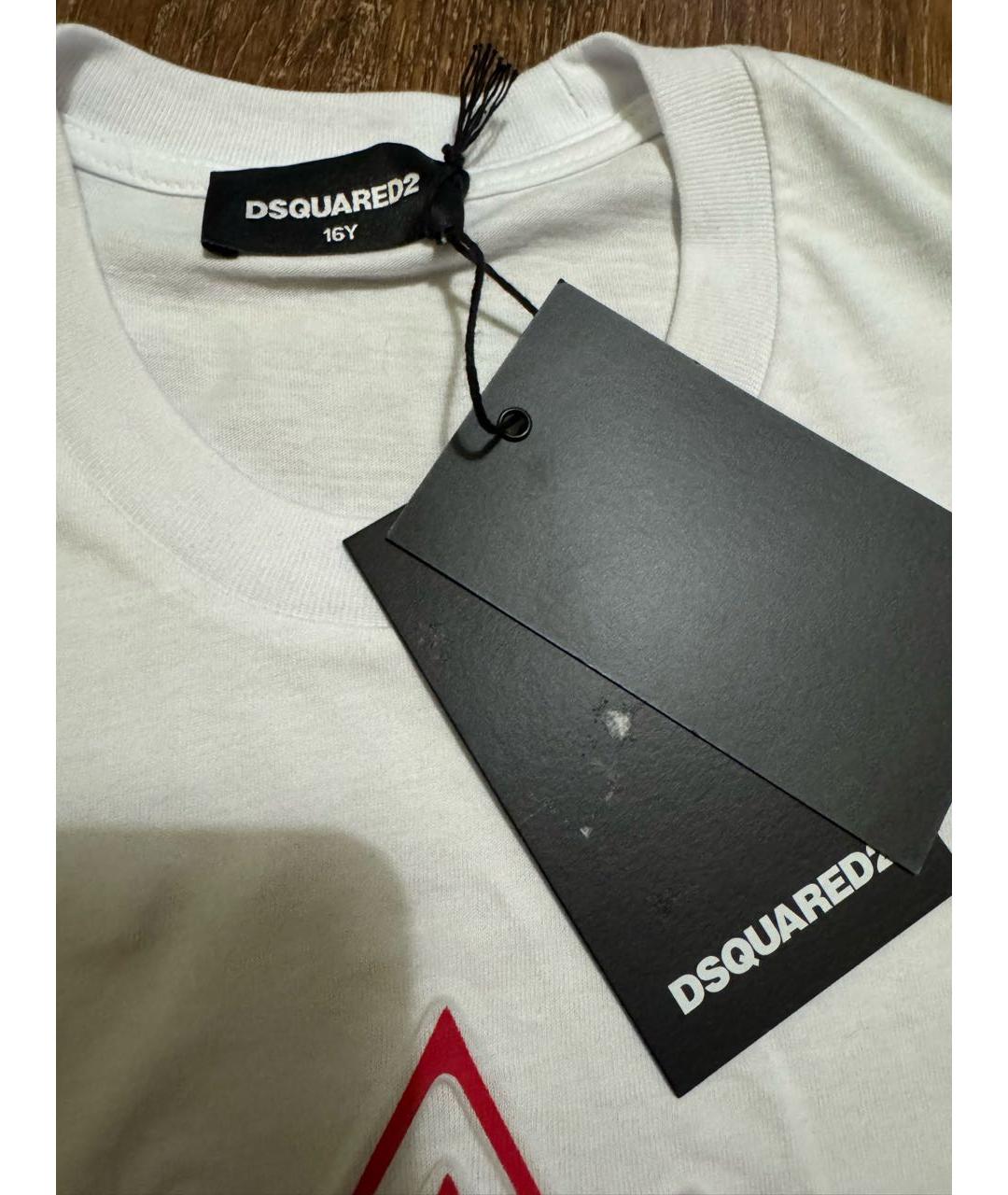 DSQUARED2 Белая хлопковая детская футболка, фото 3