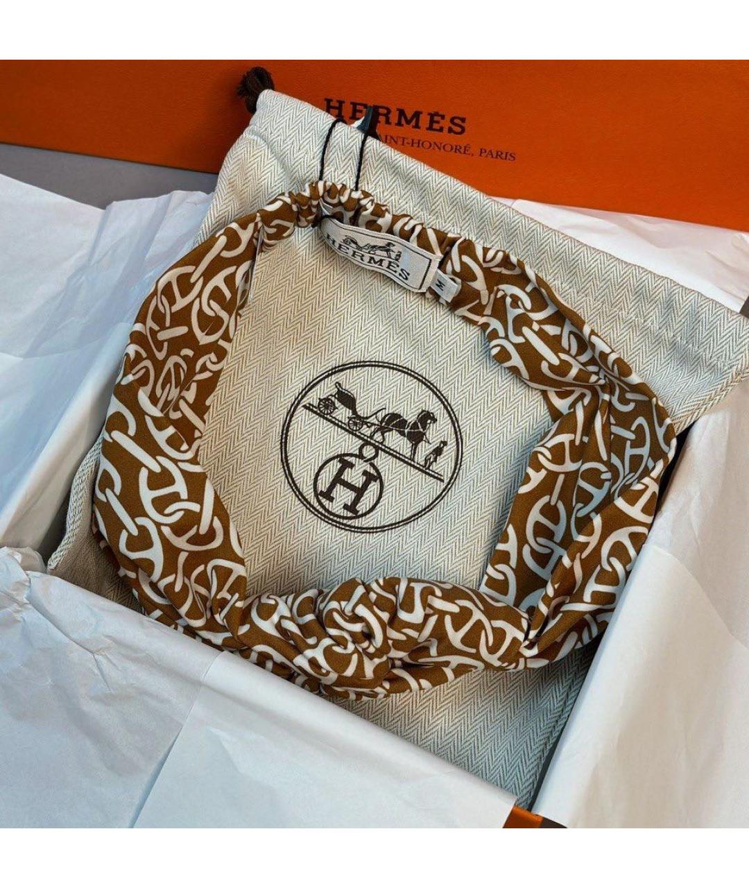HERMES Коричневая повязка, фото 3