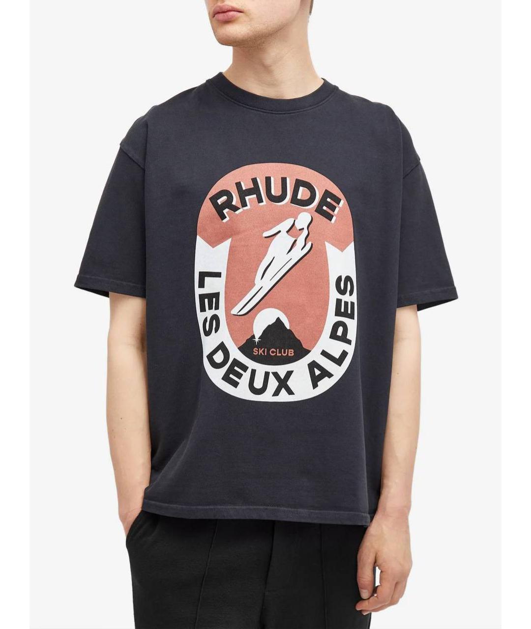 RHUDE Черная футболка, фото 2