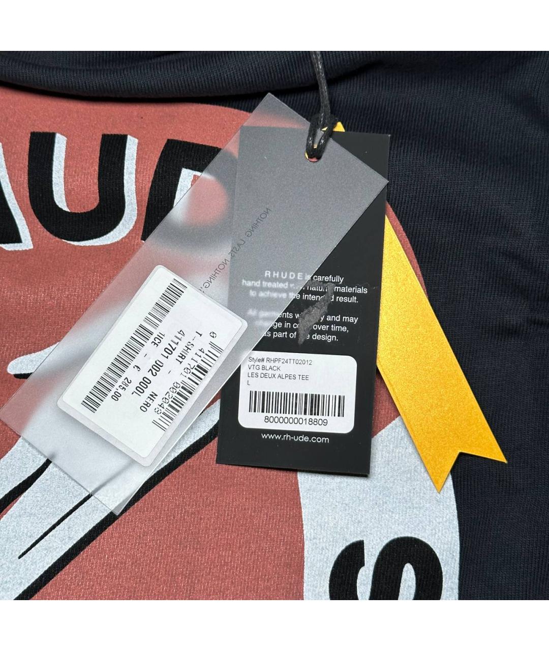 RHUDE Черная футболка, фото 6