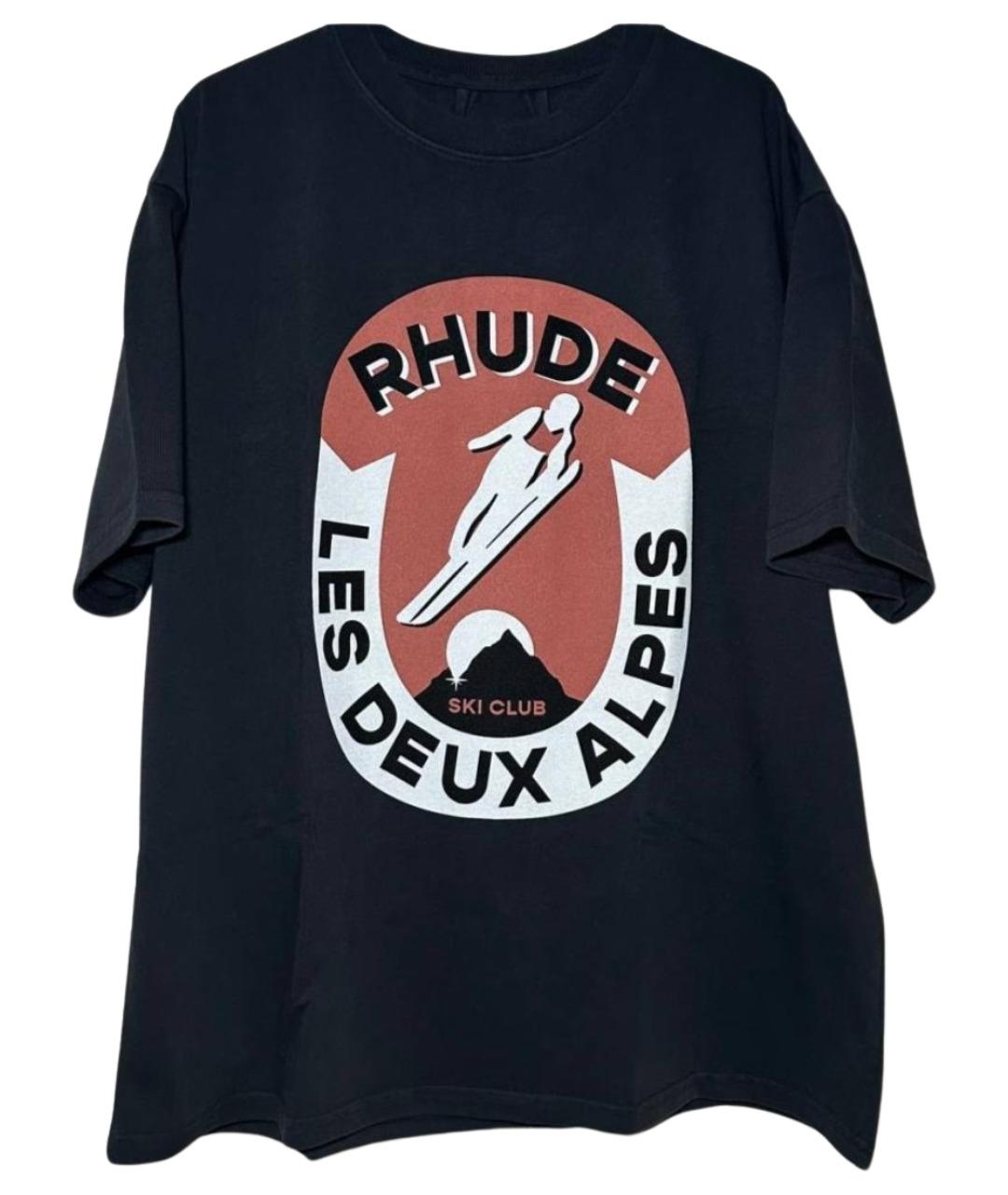 RHUDE Черная футболка, фото 1