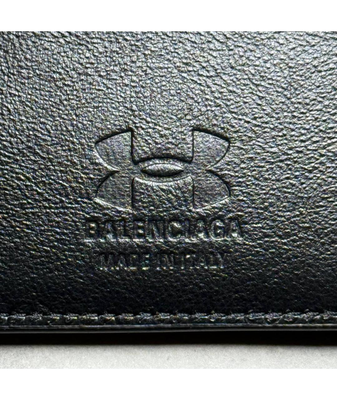BALENCIAGA Черный кожаный кошелек, фото 9