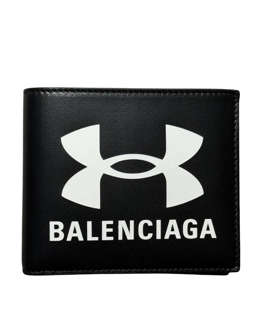 BALENCIAGA Черный кожаный кошелек, фото 1