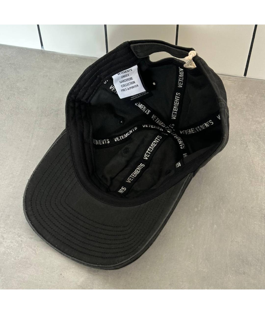 VETEMENTS Черная хлопковая кепка, фото 10