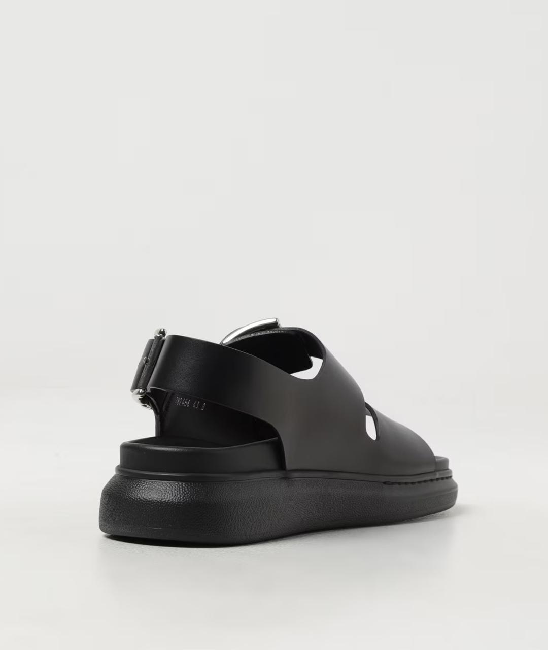 ALEXANDER MCQUEEN Черные кожаные сандалии, фото 8