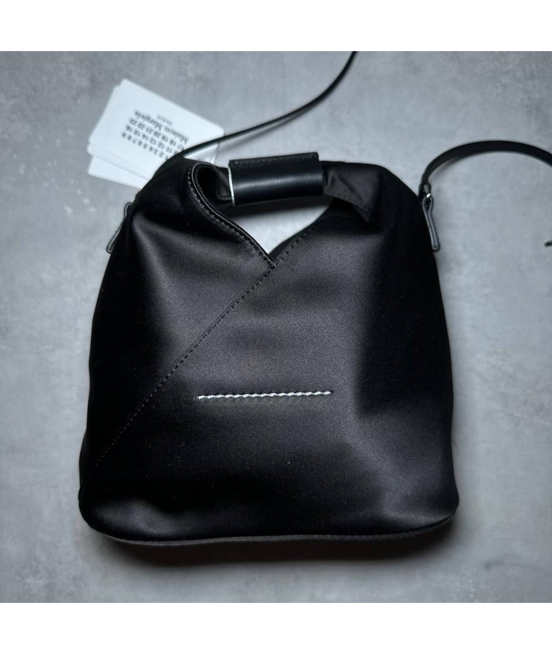 MM6 MAISON MARGIELA Черная тканевая сумка с короткими ручками, фото 7
