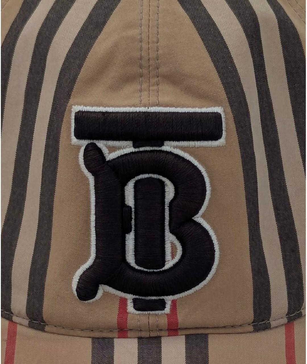 BURBERRY Бежевая хлопковая кепка/бейсболка, фото 4