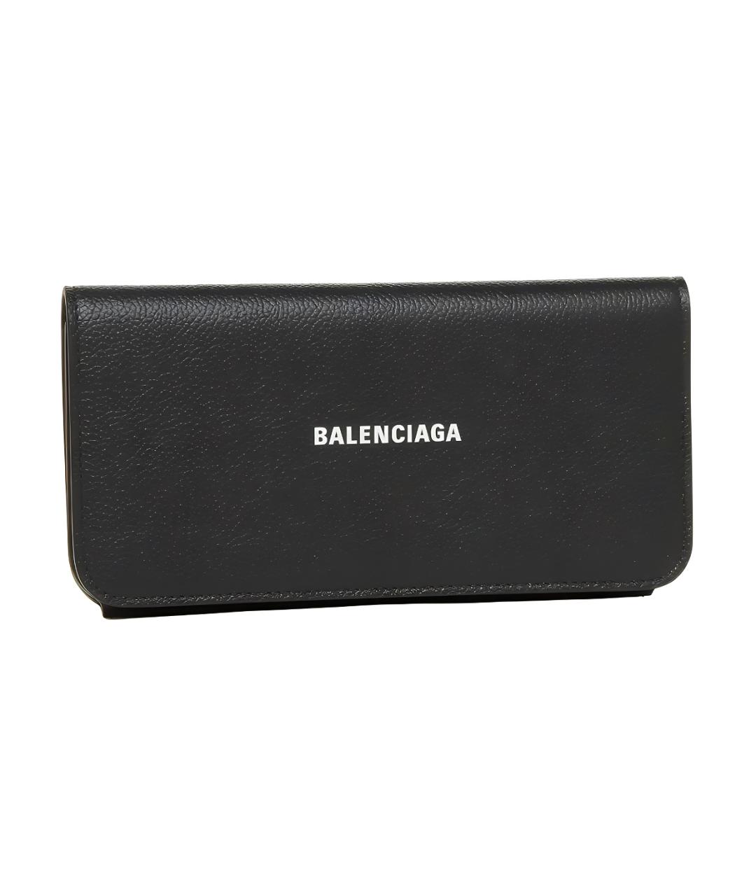 BALENCIAGA Черный кожаный кошелек, фото 2