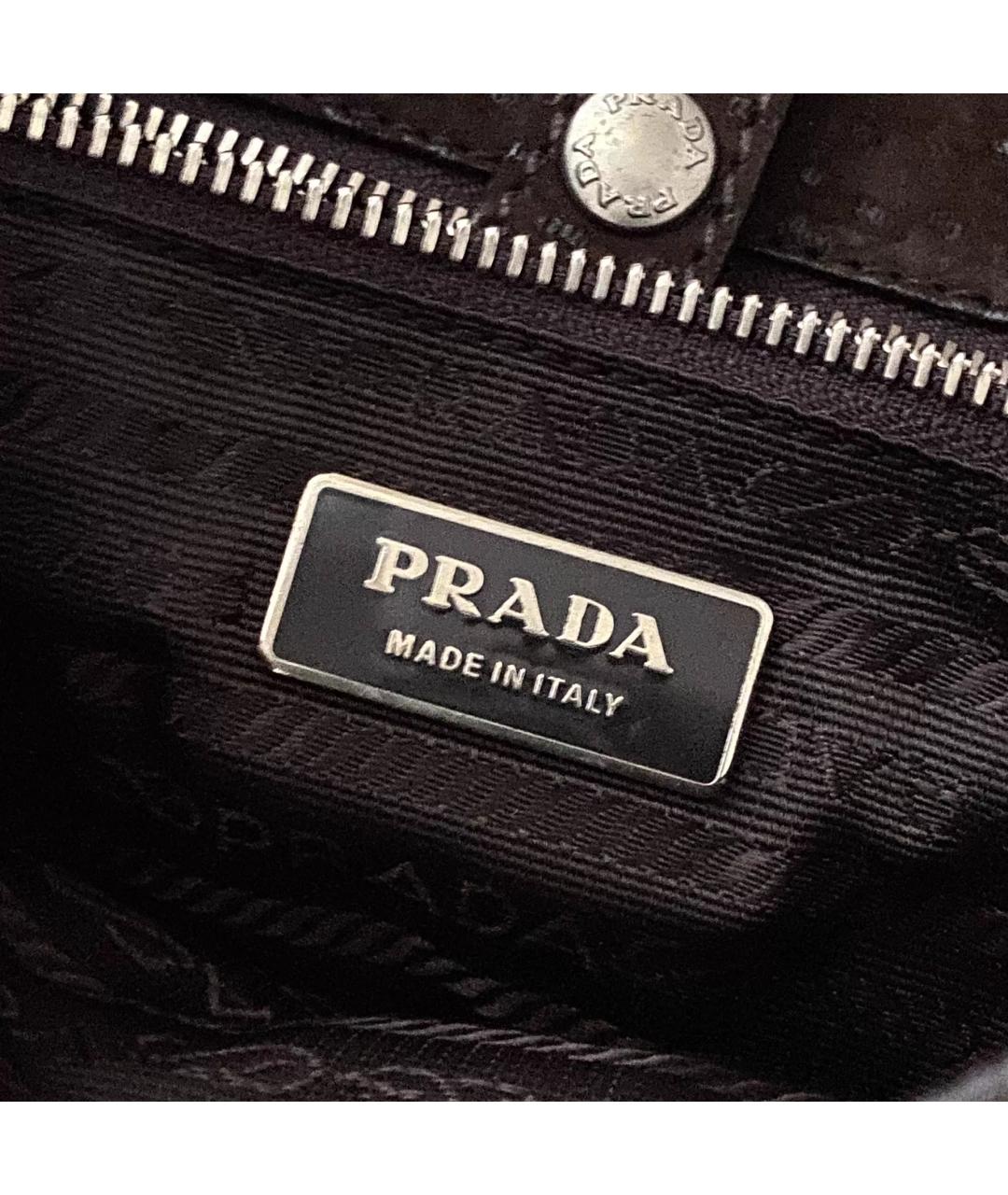 PRADA Коричневая замшевая сумка с короткими ручками, фото 6