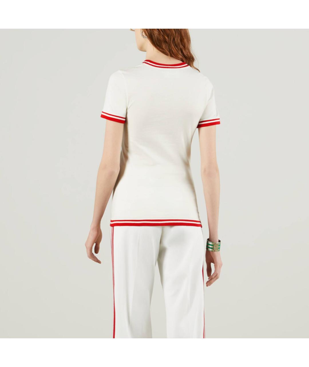 GUCCI Белая хлопковая футболка, фото 4