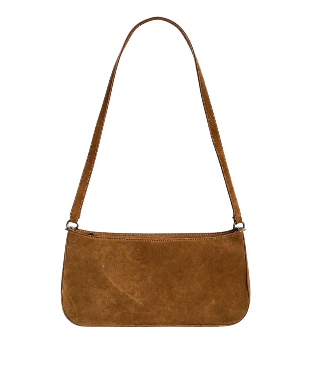FERRAGAMO Коричневая замшевая сумка с короткими ручками, фото 1