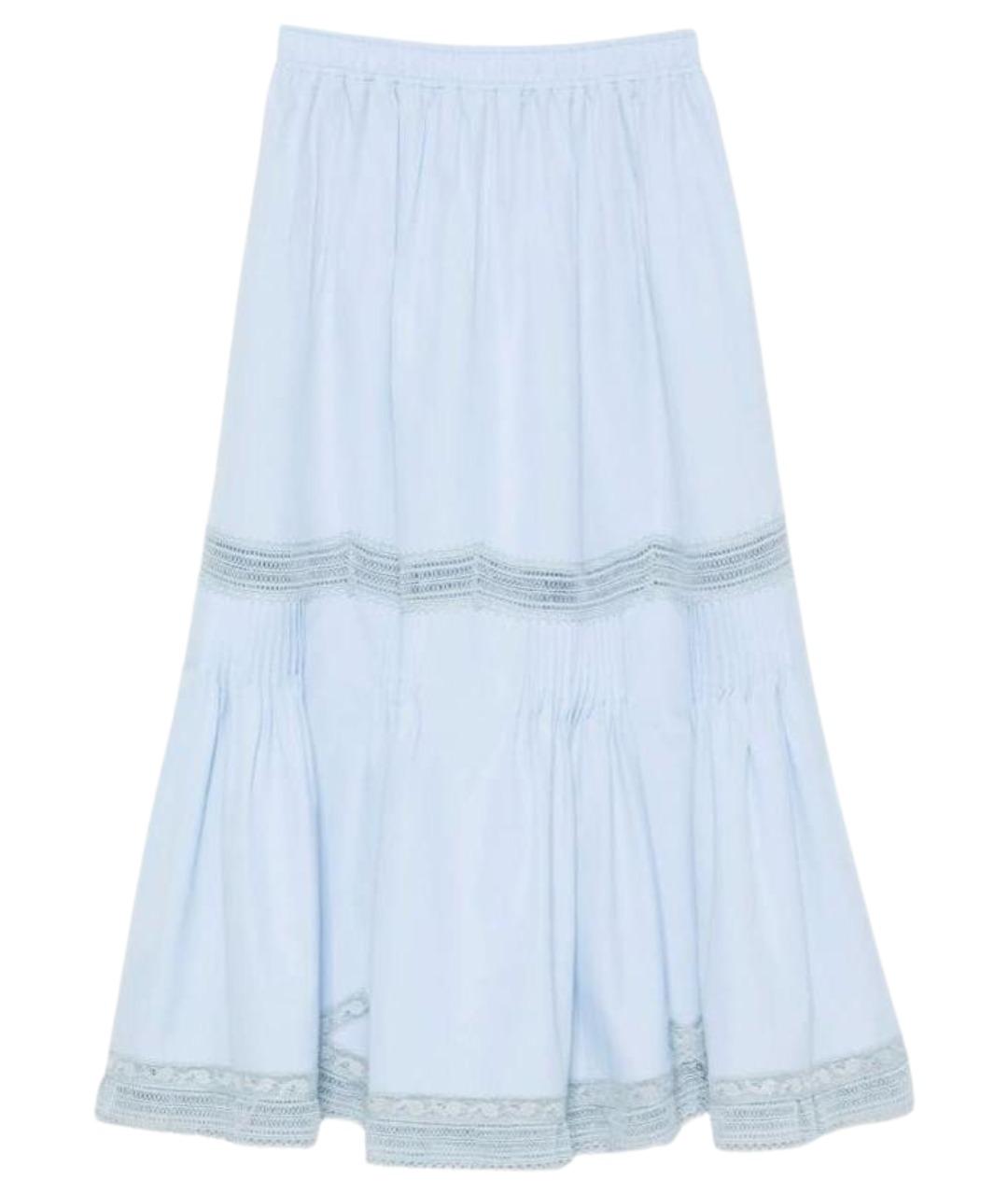 ERMANNO SCERVINO Голубая хлопковая юбка миди, фото 1