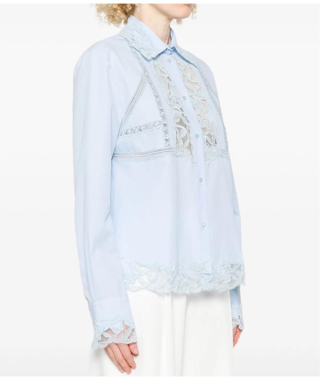 ERMANNO SCERVINO Голубая хлопковая рубашка, фото 4