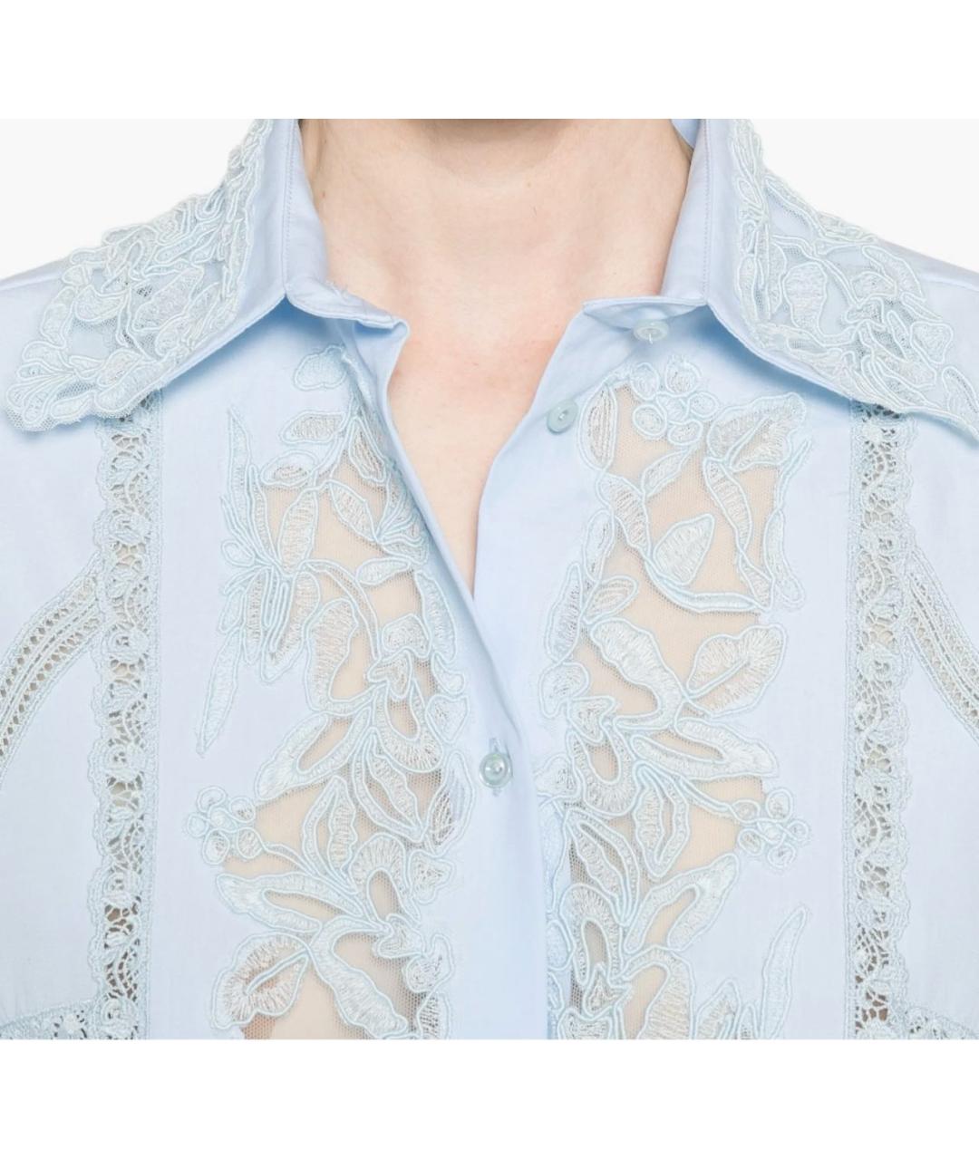 ERMANNO SCERVINO Голубая хлопковая рубашка, фото 3