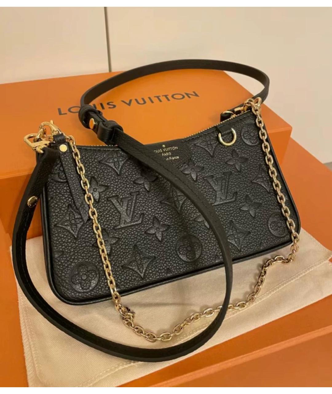LOUIS VUITTON Черная кожаная сумка через плечо, фото 2