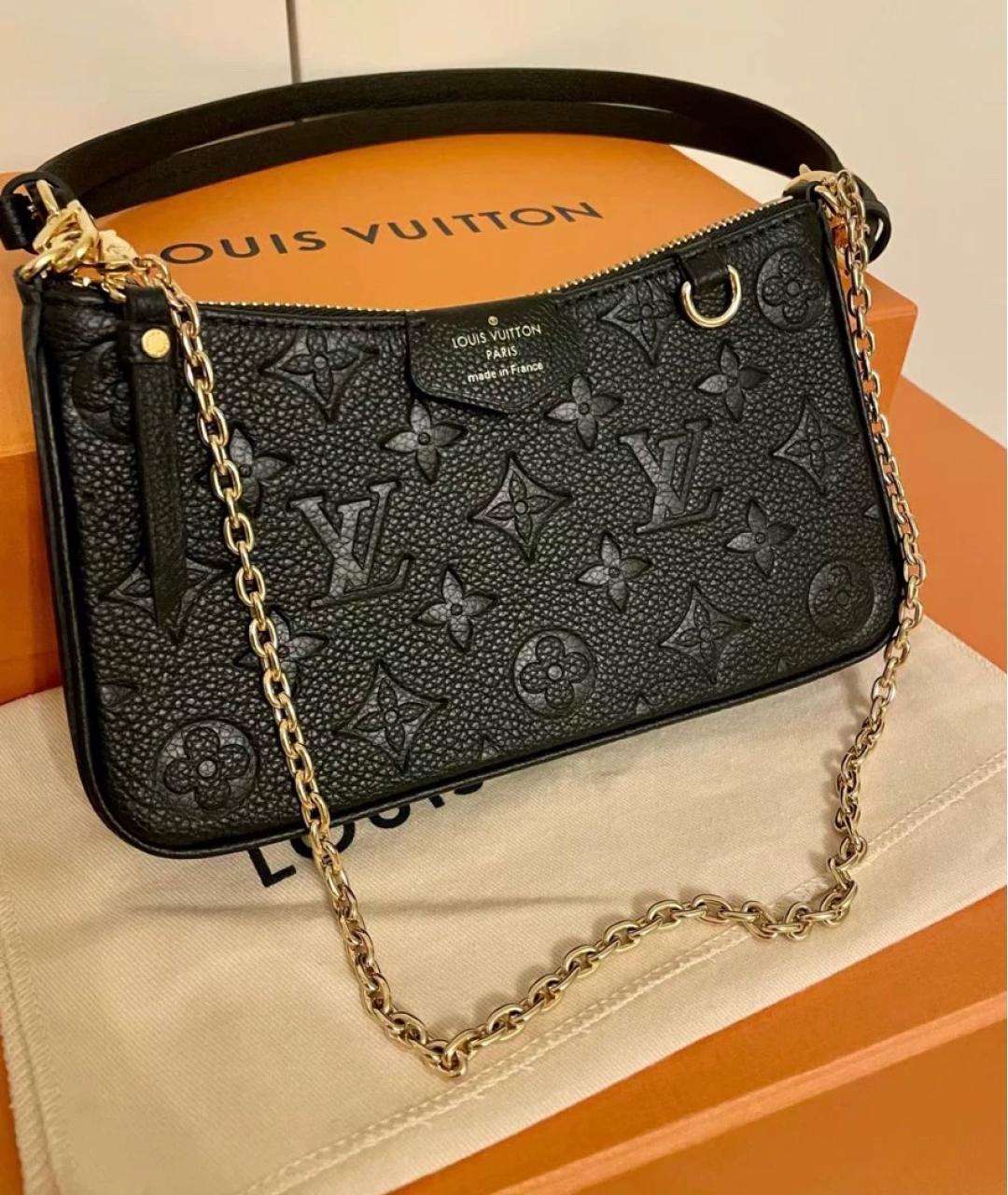 LOUIS VUITTON Черная кожаная сумка через плечо, фото 3