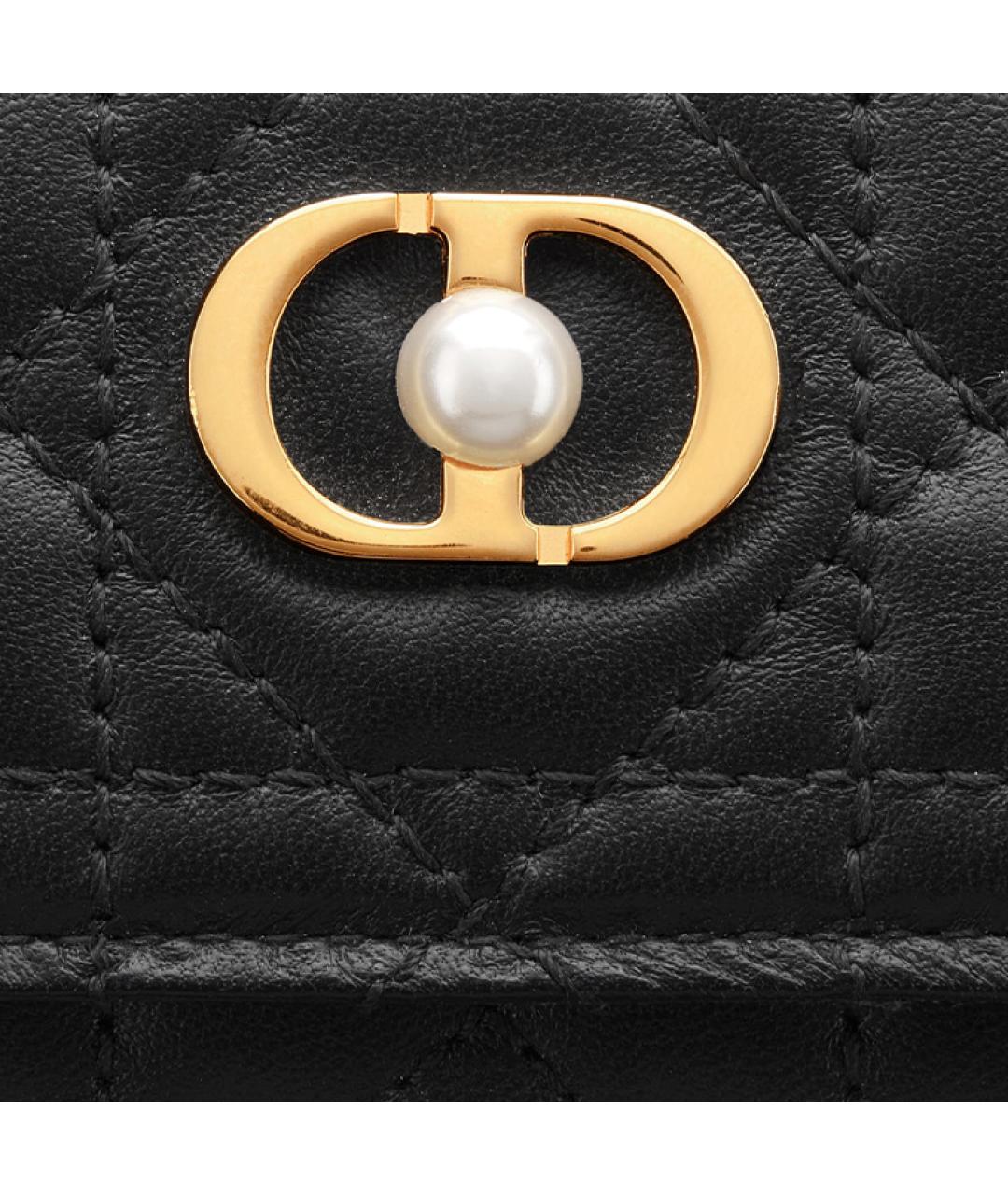 CHRISTIAN DIOR Черный кожаный кошелек, фото 5
