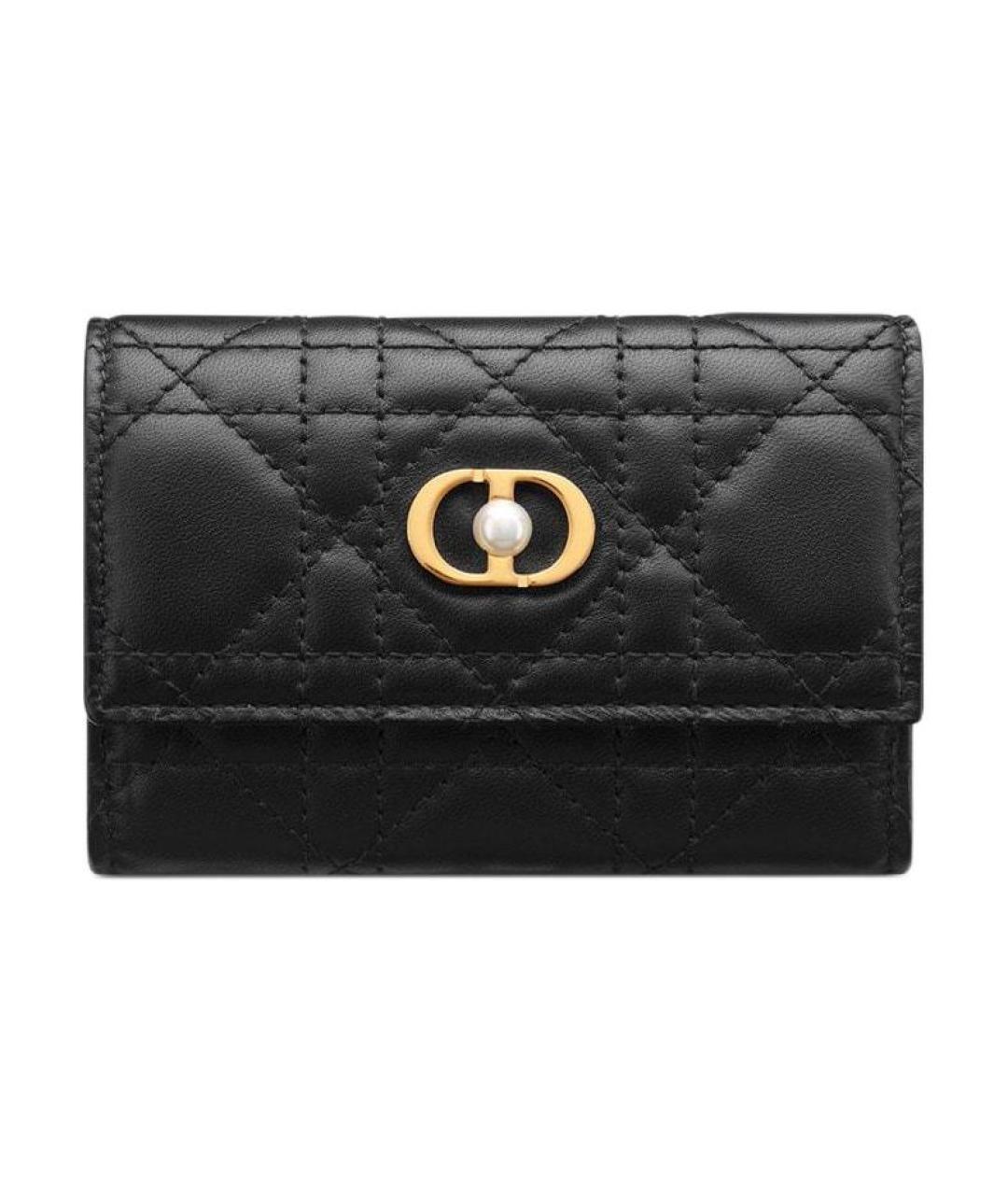 CHRISTIAN DIOR Черный кожаный кошелек, фото 1