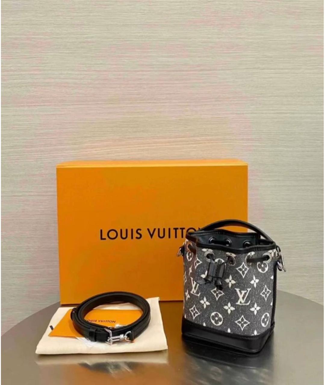 LOUIS VUITTON Черная деним сумка через плечо, фото 5