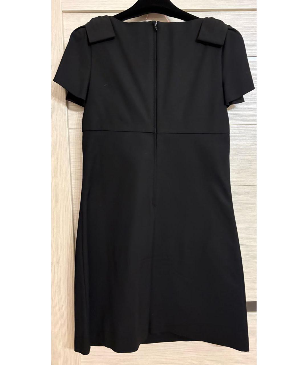 RED VALENTINO Черное хлопко-эластановое коктейльное платье, фото 2